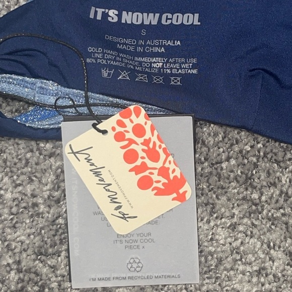 NEW FREE PEOPLE ITS NOW COOL The Crop Top Scoop Neck Dark Blue Ombré {$90} Small - Picture 6 of 6